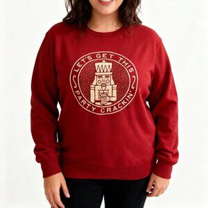 Nutcracker Christmas Sweatshirt Women’s XL  “Let’s Get This Party Crackin’